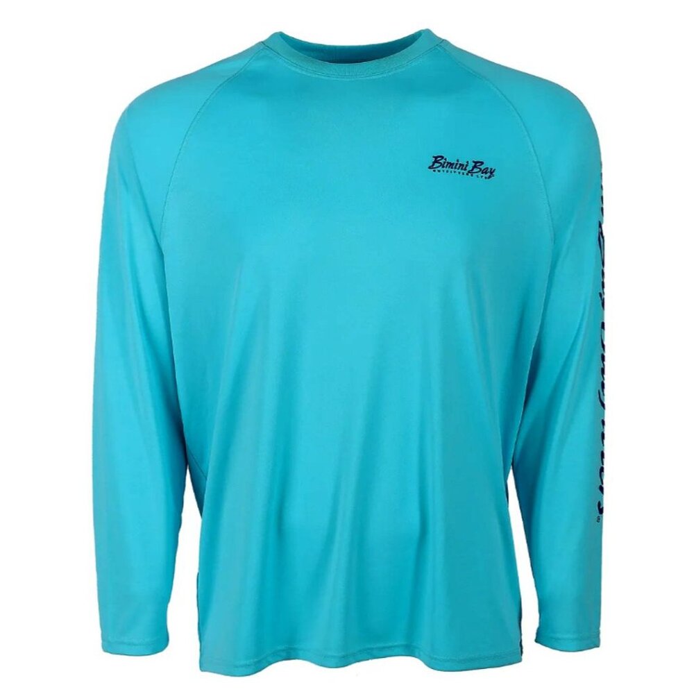 Bimini Bay Outfitters Dive Blue Hook M' Long Sleeve Performance Shirt Sz Medium - Picture 4 of 10
